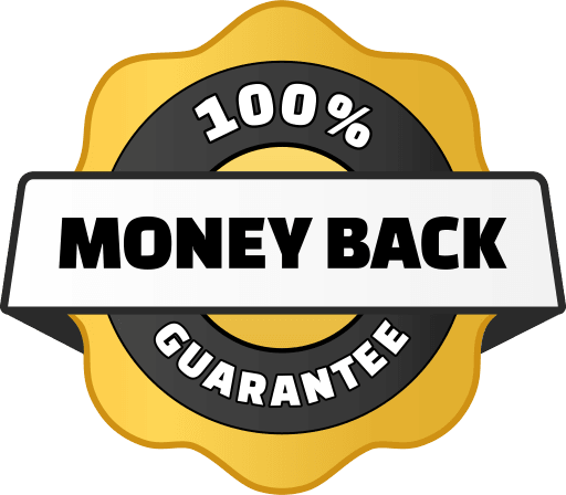 100% money back guarantee badge